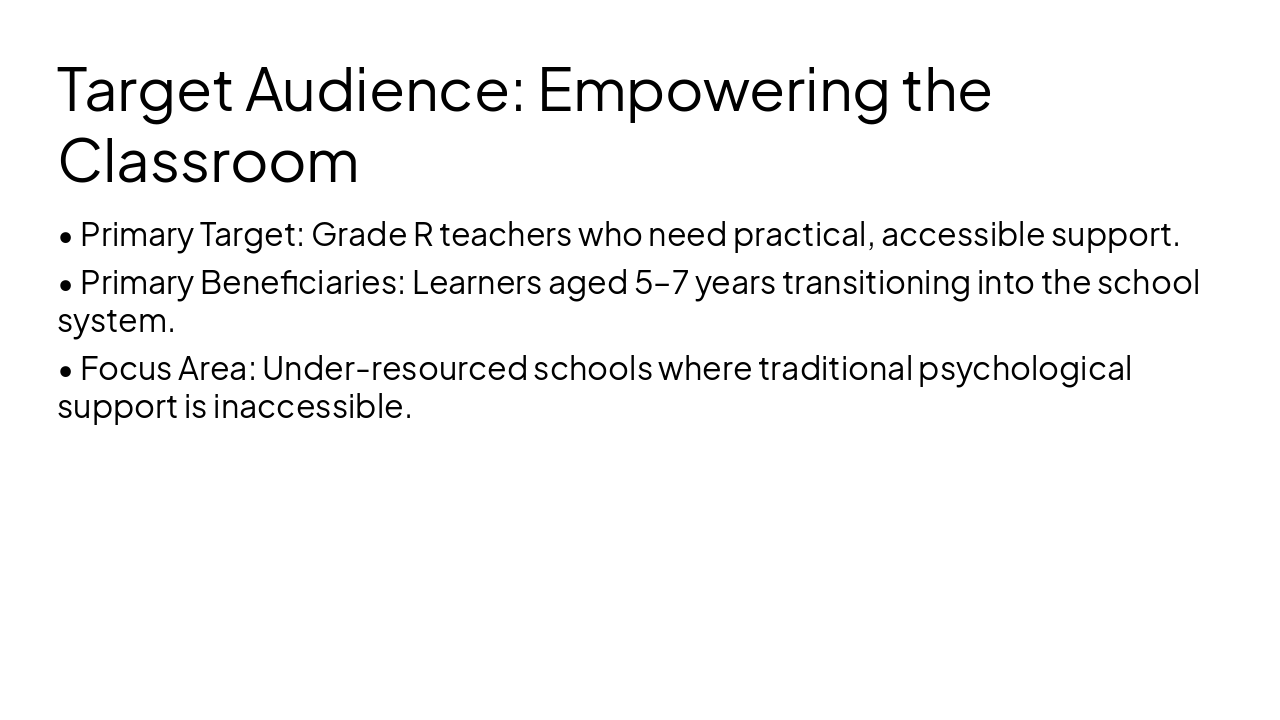 Slide 4 - Target Audience: Empowering the Classroom