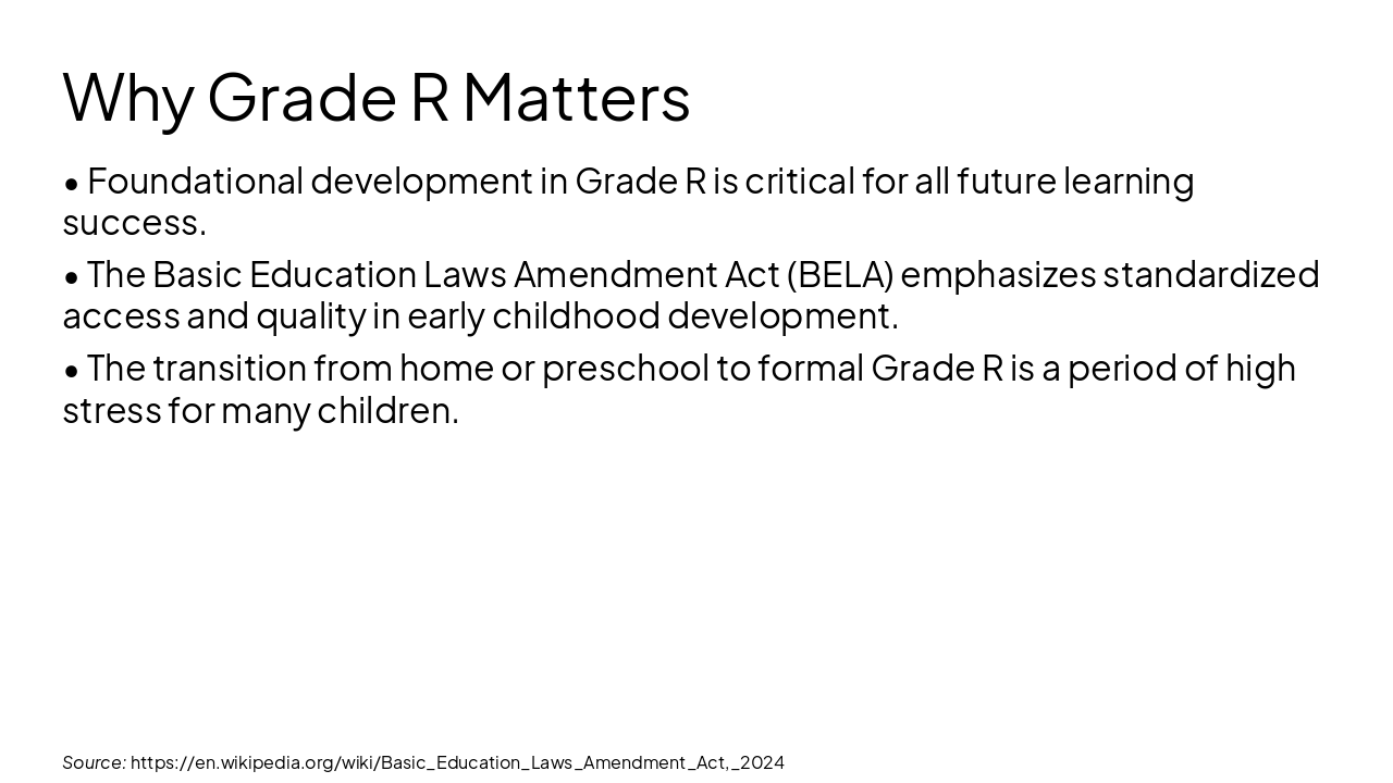 Slide 5 - Why Grade R Matters