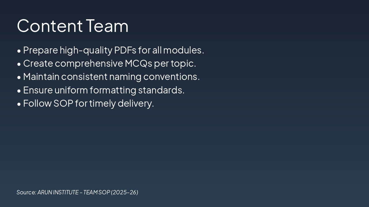 Slide 5 - Content Team