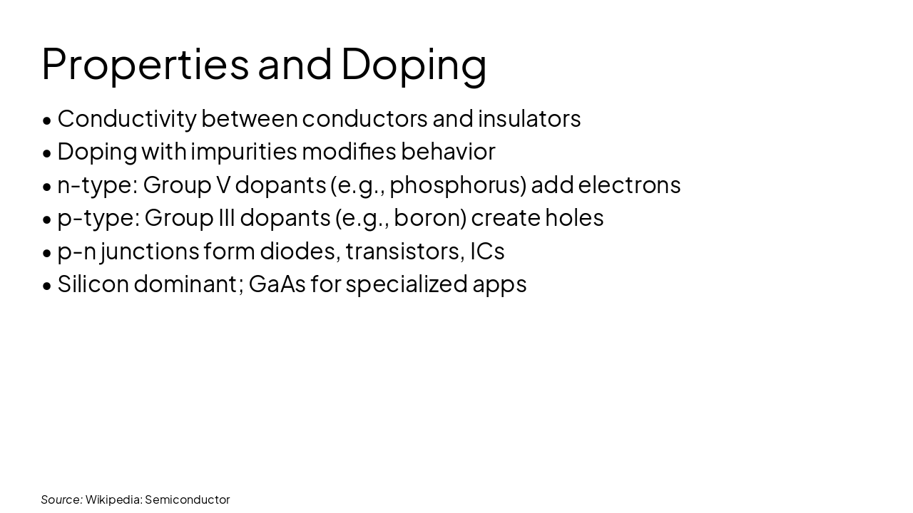 Slide 3 - Properties and Doping
