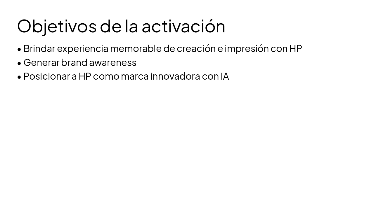 Slide 3 - Objetivos de la activación