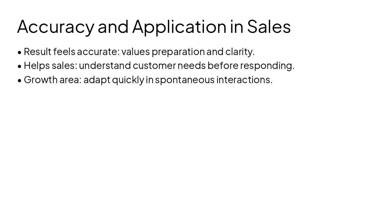 Slide 3 - Accuracy and Application in Sales