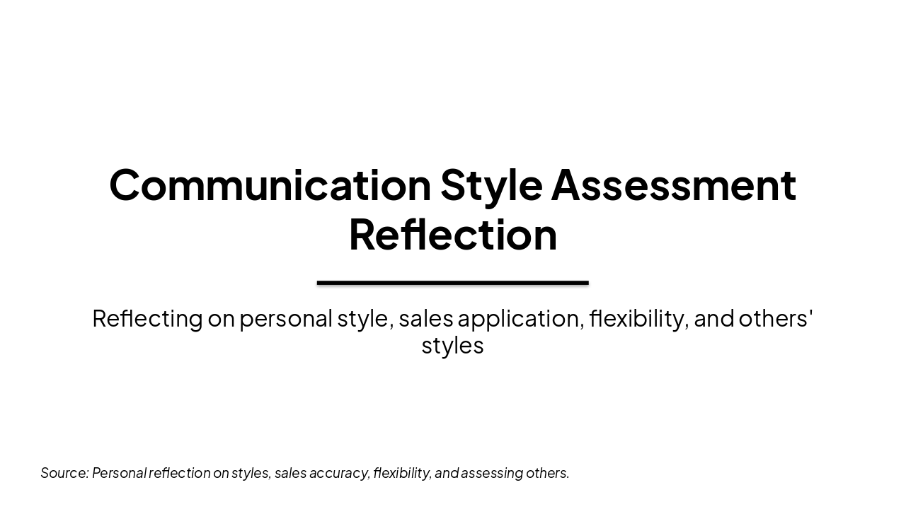 Reflective Communication Style Reflection