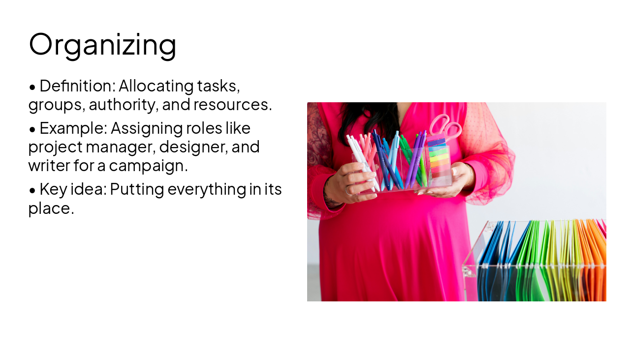 Slide 14 - Organizing