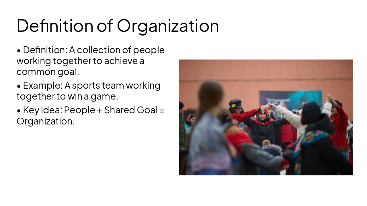 Slide 3 - Definition of Organization