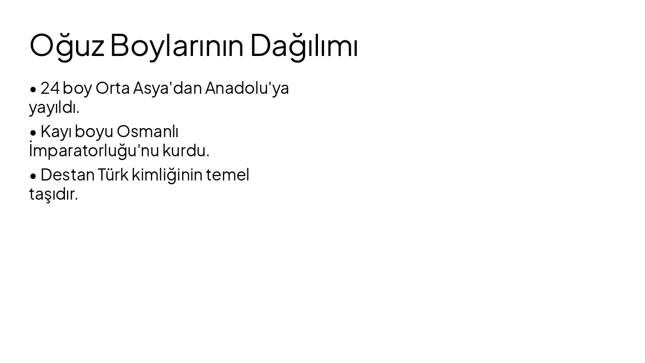 Slide 14 - Oğuz Boylarının Dağılımı