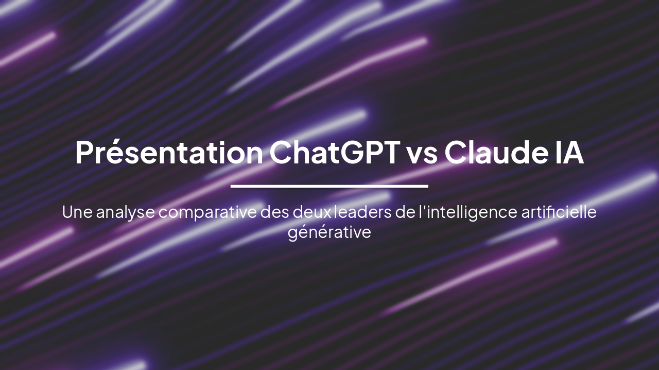 Slide 1 - Présentation ChatGPT vs Claude IA