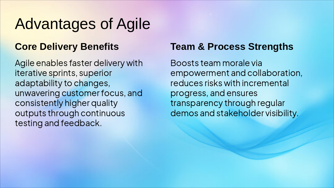Slide 4 - Advantages of Agile