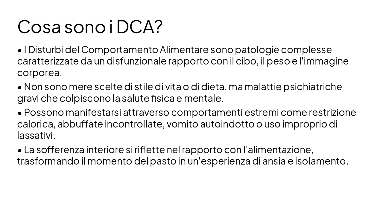 Slide 4 - Cosa sono i DCA?