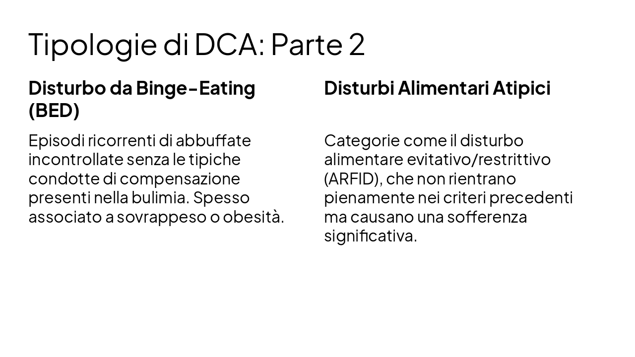Slide 10 - Tipologie di DCA: Parte 2