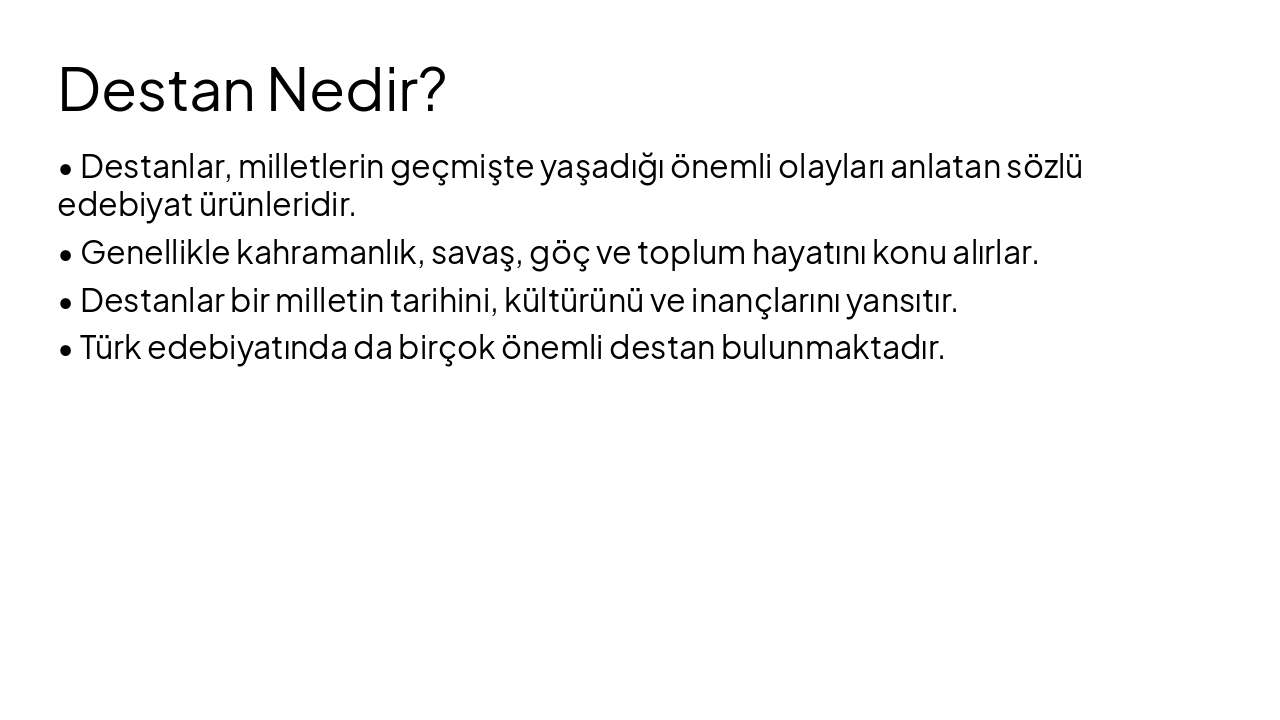 Slide 2 - Destan Nedir?