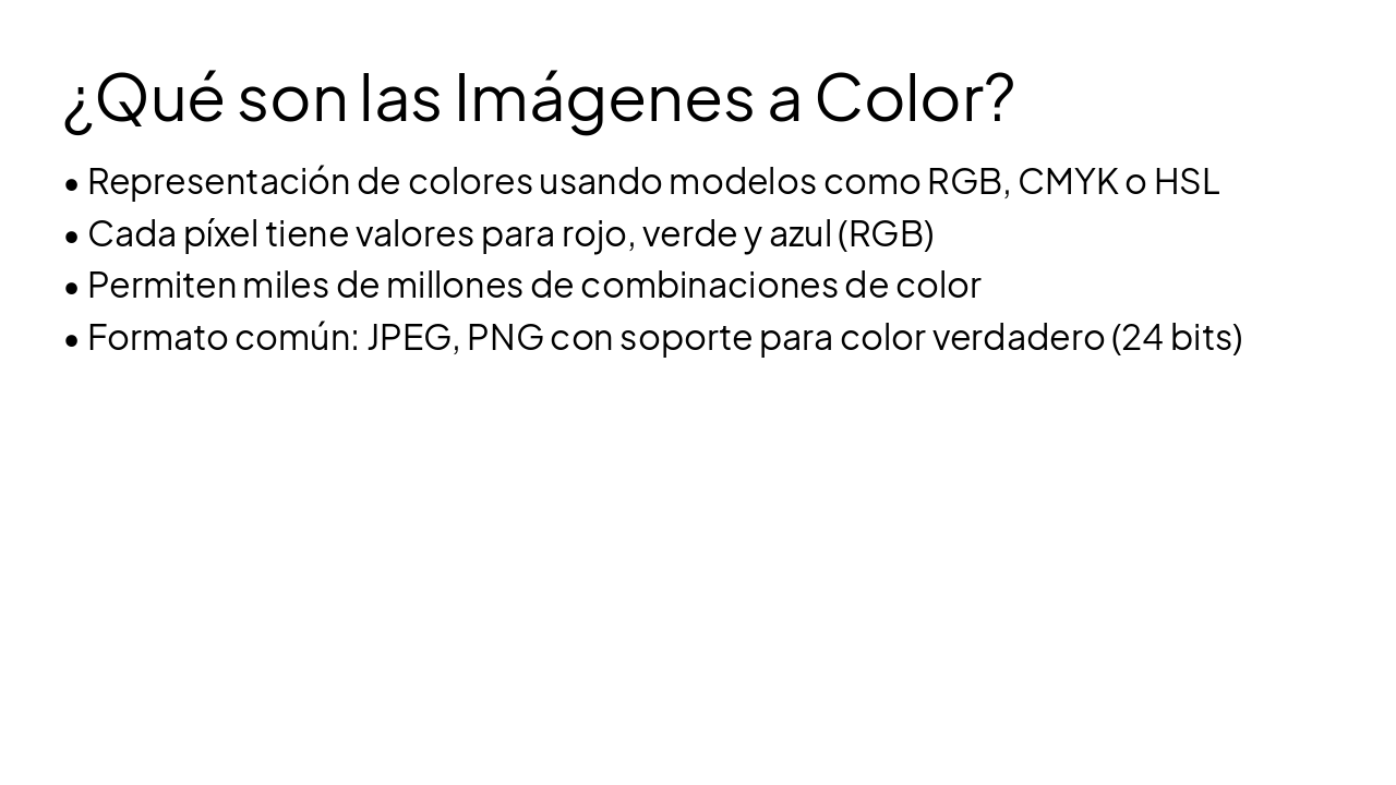 Slide 3 - ¿Qué son las Imágenes a Color?