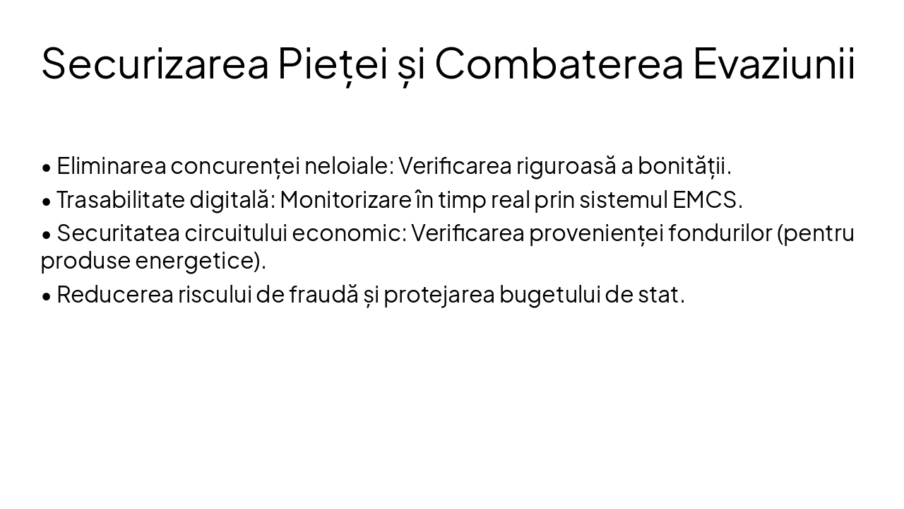 Slide 6 - Securizarea Pieței și Combaterea Evaziunii
