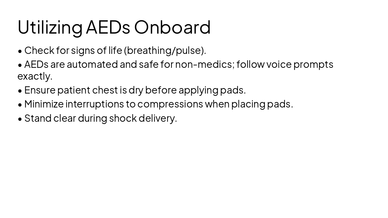Slide 9 - Utilizing AEDs Onboard