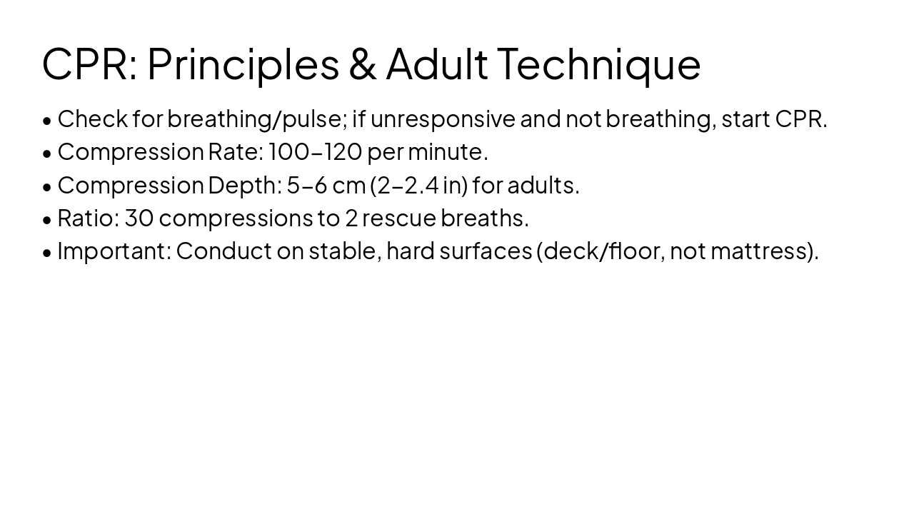 Slide 8 - CPR: Principles & Adult Technique
