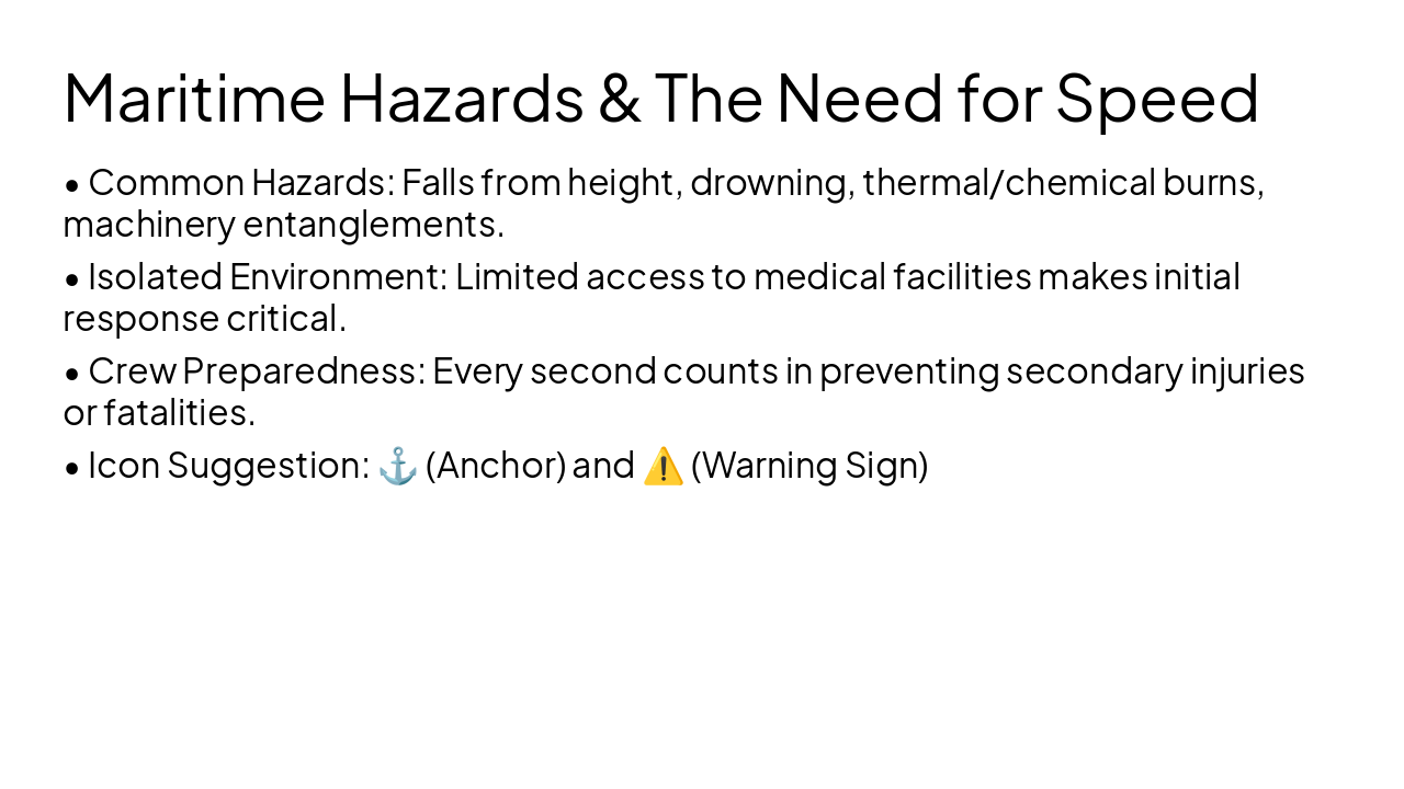 Slide 4 - Maritime Hazards & The Need for Speed