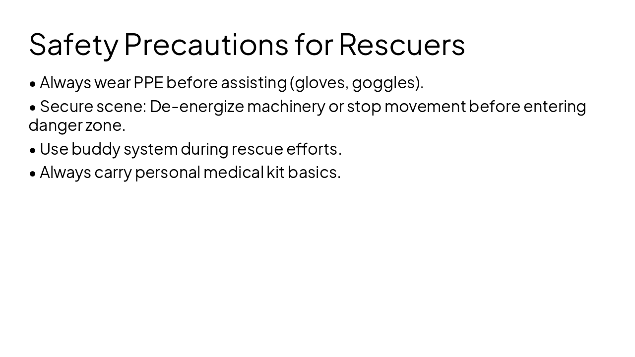 Slide 14 - Safety Precautions for Rescuers