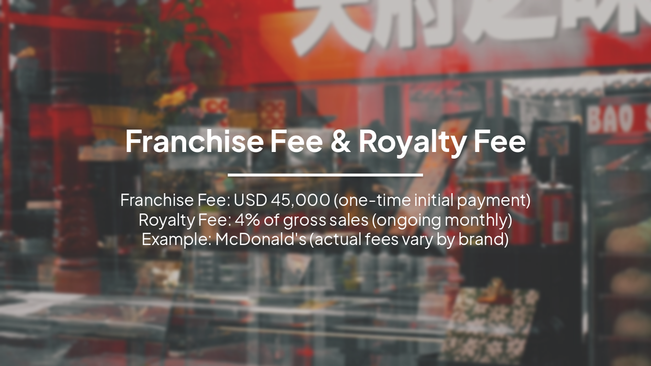 Slide 1 - Franchise Fee & Royalty Fee
