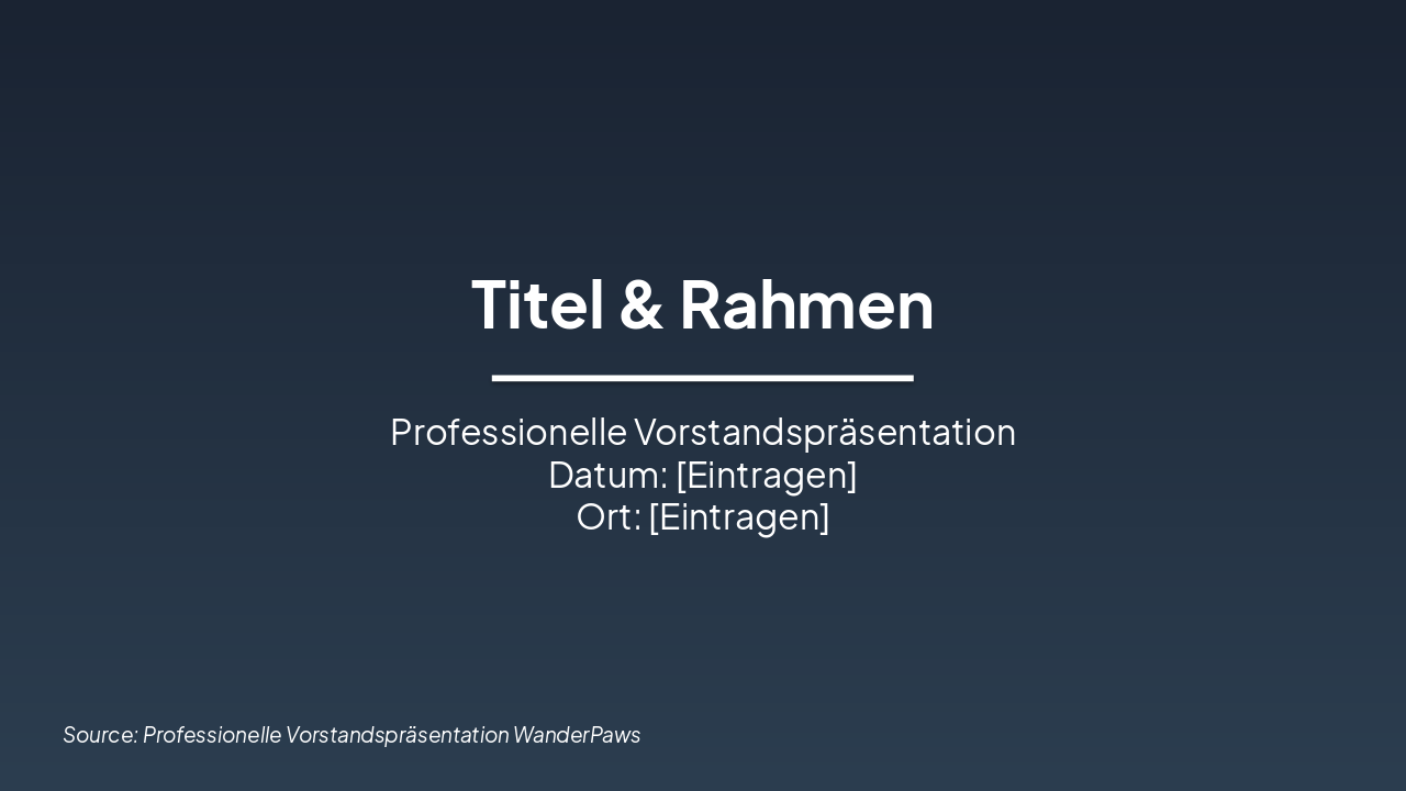 WanderPaws: 1. Große Vorstandssitzung (35 chars)