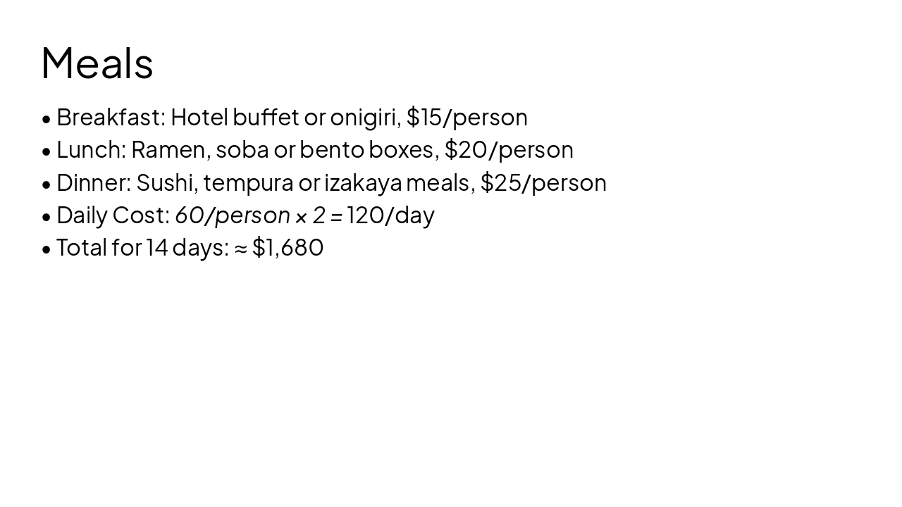 Slide 5 - Meals