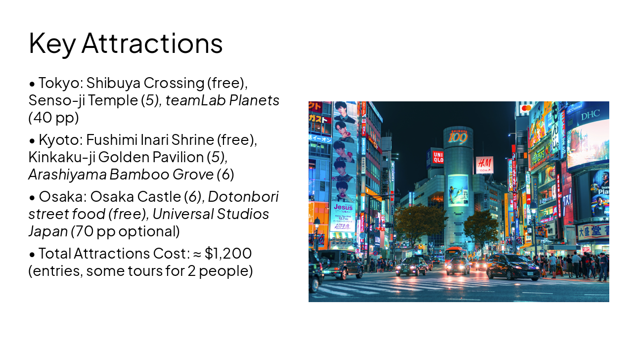 Slide 6 - Key Attractions