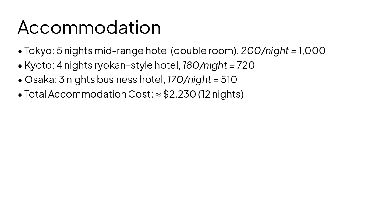 Slide 4 - Accommodation