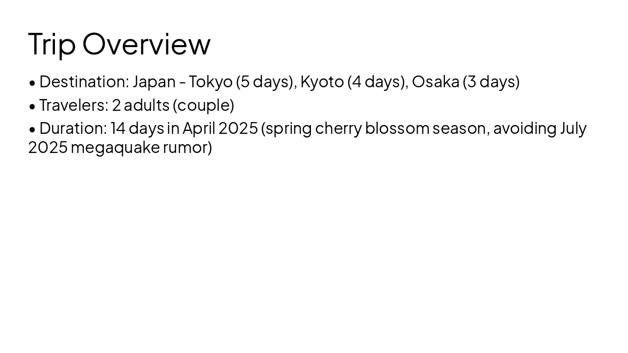 Slide 2 - Trip Overview