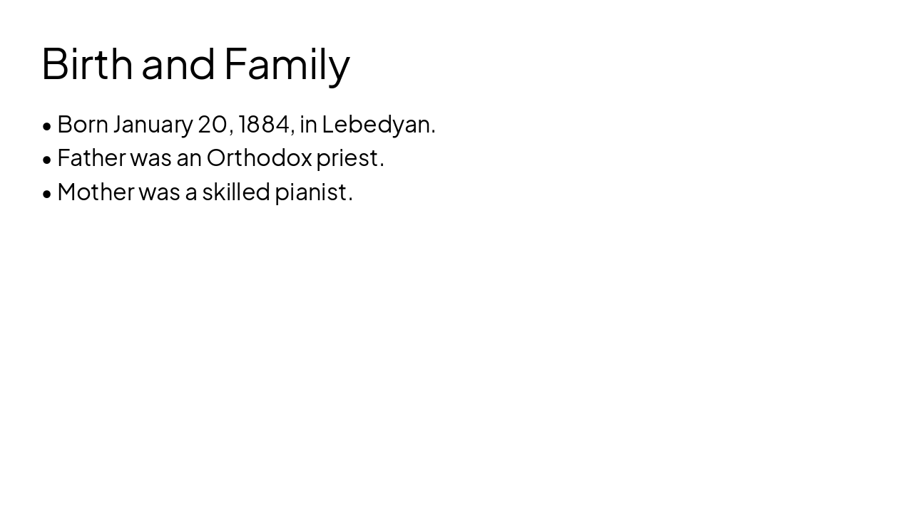 Slide 2 - Birth and Family