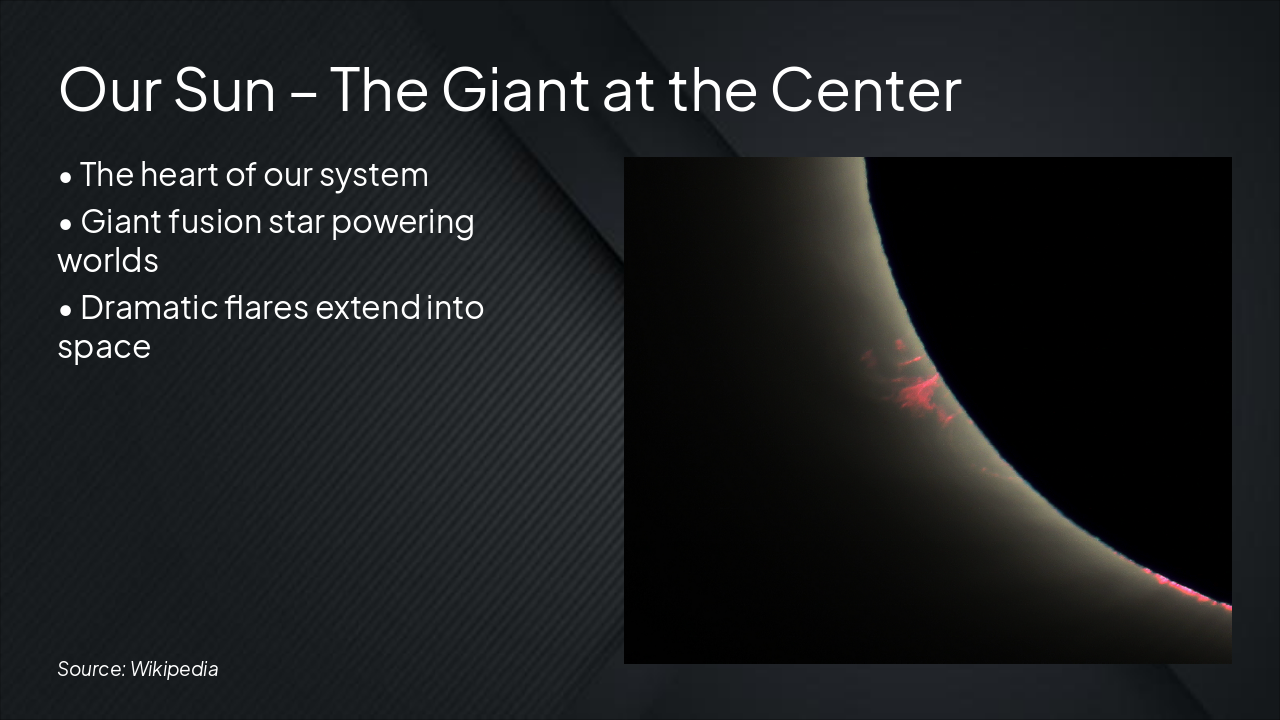 Slide 2 - Our Sun – The Giant at the Center