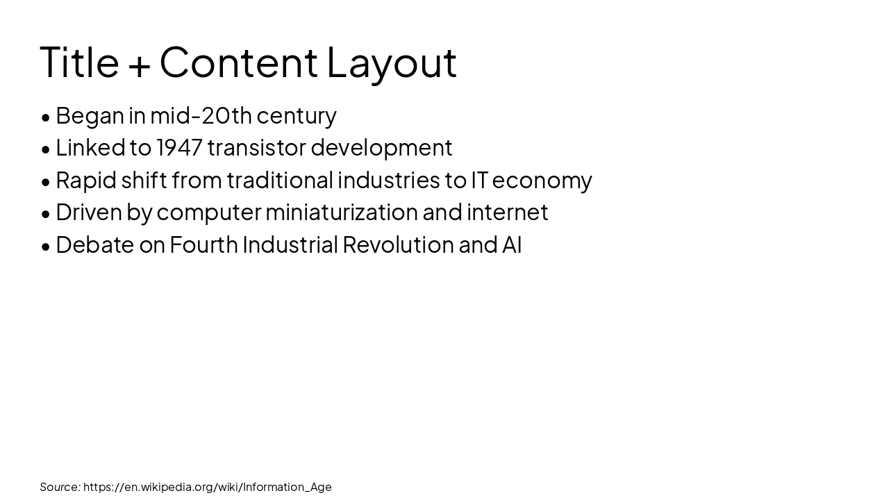 Slide 3 - Title + Content Layout