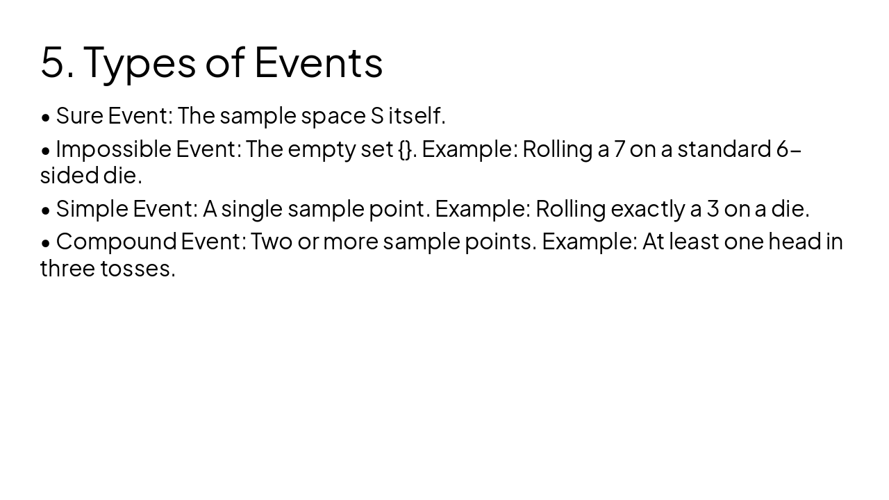 Slide 6 - 5. Types of Events