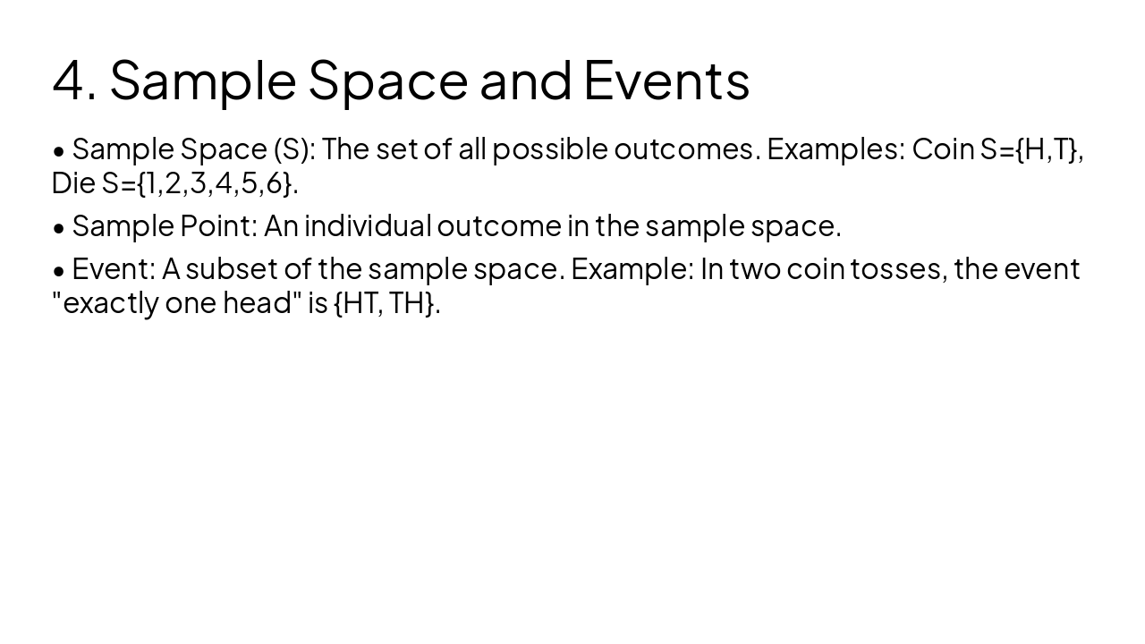 Slide 5 - 4. Sample Space and Events