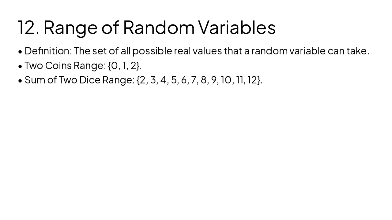 Slide 13 - 12. Range of Random Variables