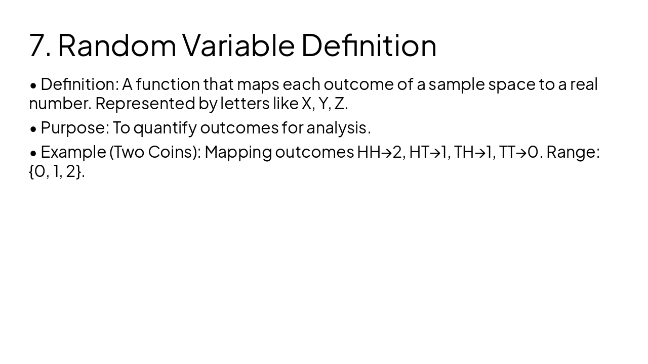 Slide 8 - 7. Random Variable Definition