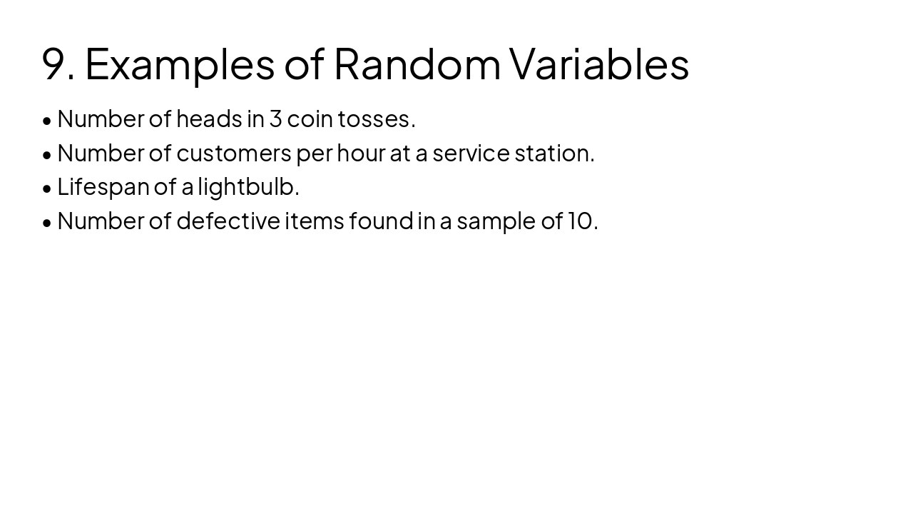 Slide 10 - 9. Examples of Random Variables