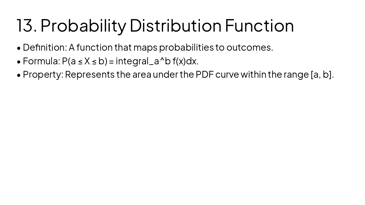 Slide 14 - 13. Probability Distribution Function