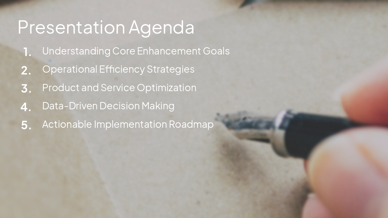 Slide 2 - Presentation Agenda