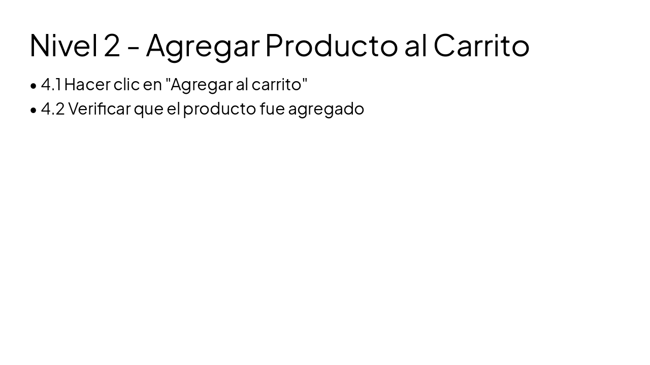 Slide 8 - Nivel 2 - Agregar Producto al Carrito