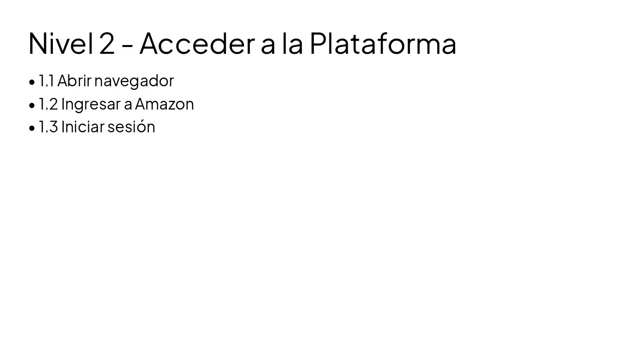 Slide 5 - Nivel 2 - Acceder a la Plataforma
