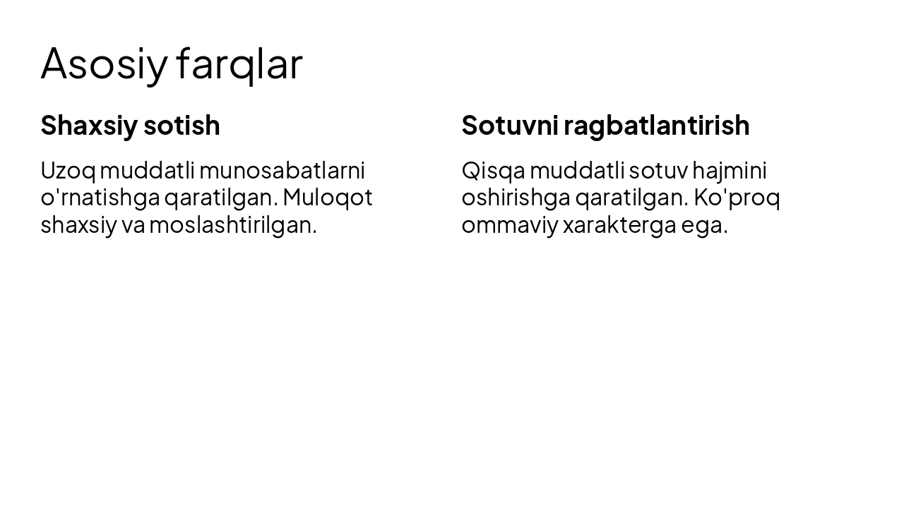 Slide 7 - Asosiy farqlar