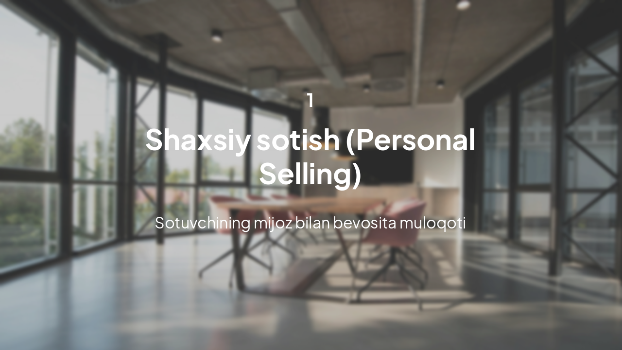 Slide 3 - Shaxsiy sotish tushunchasi