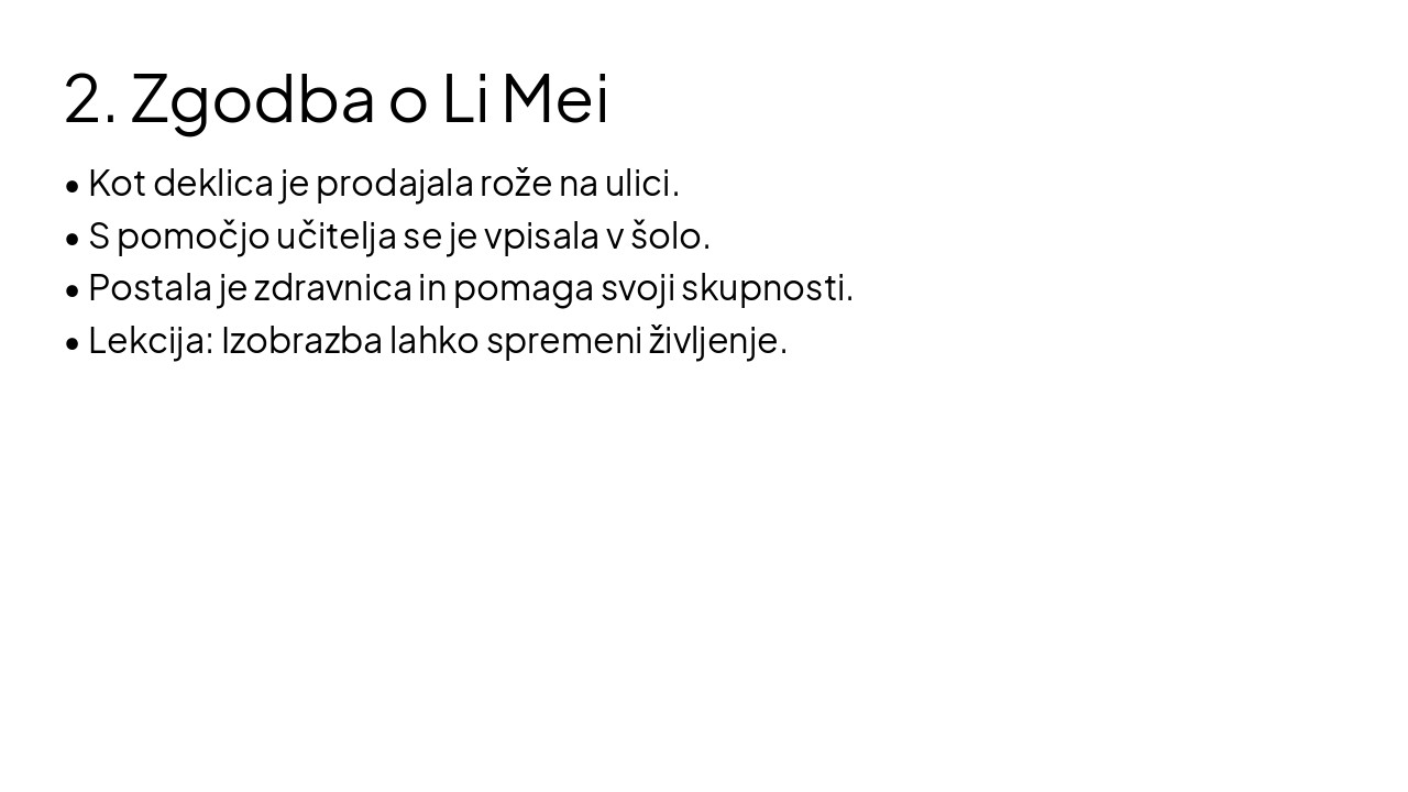 Slide 5 - 2. Zgodba o Li Mei