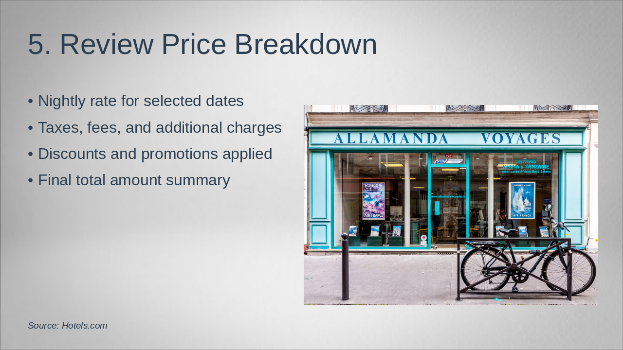 Slide 6 - 5. Review Price Breakdown