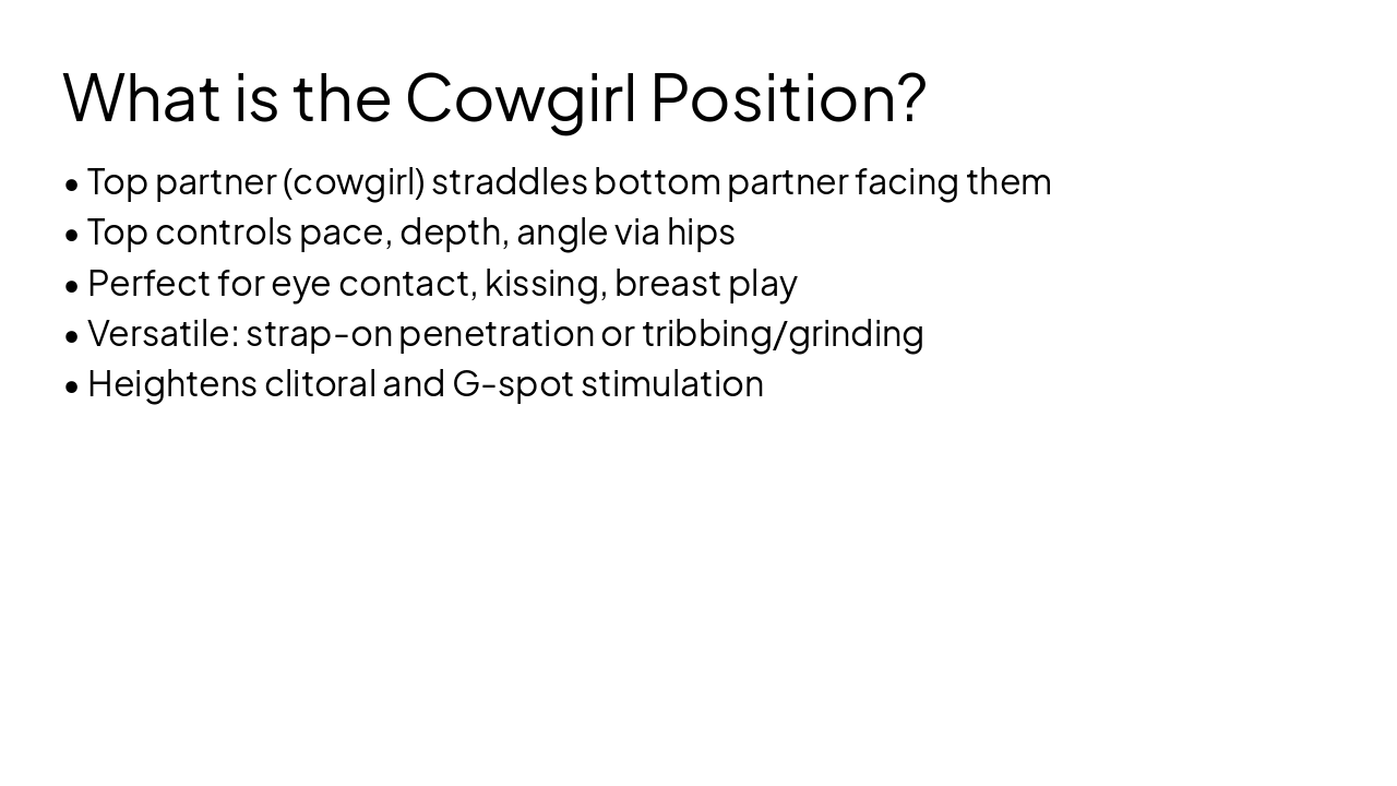 Slide 4 - What is the Cowgirl Position?
