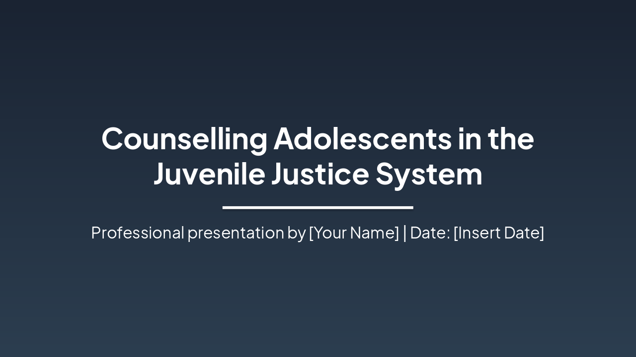 Counseling Teens in Juvenile Justice
