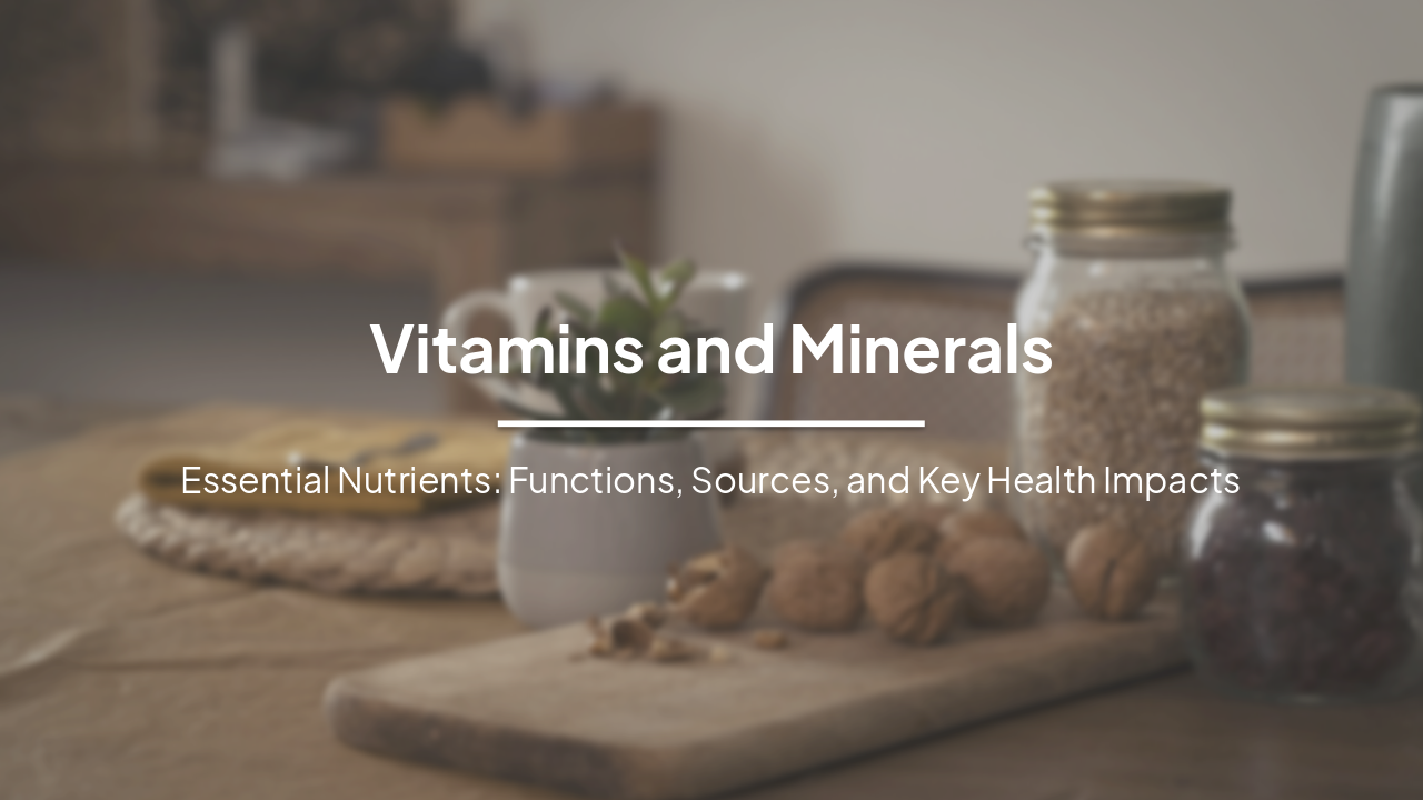 Vitamins and Minerals: Essential Nutrients, Functions, Sources, and Health Impacts