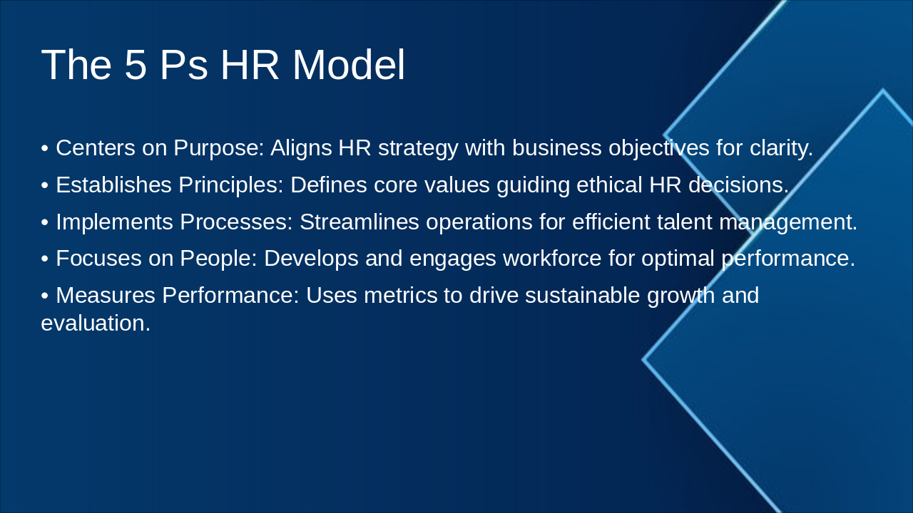 Slide 11 - The 5 Ps HR Model