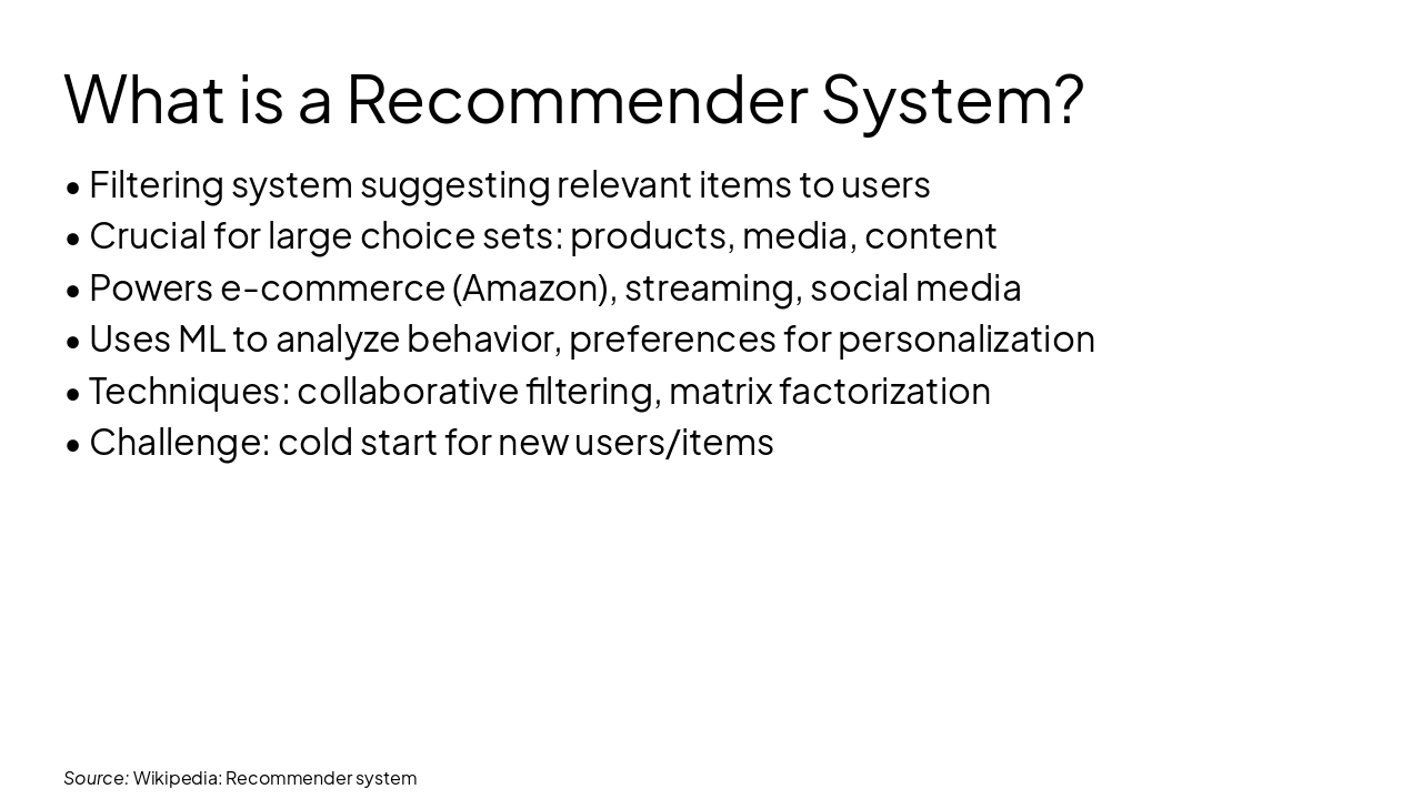 Slide 4 - What is a Recommender System?