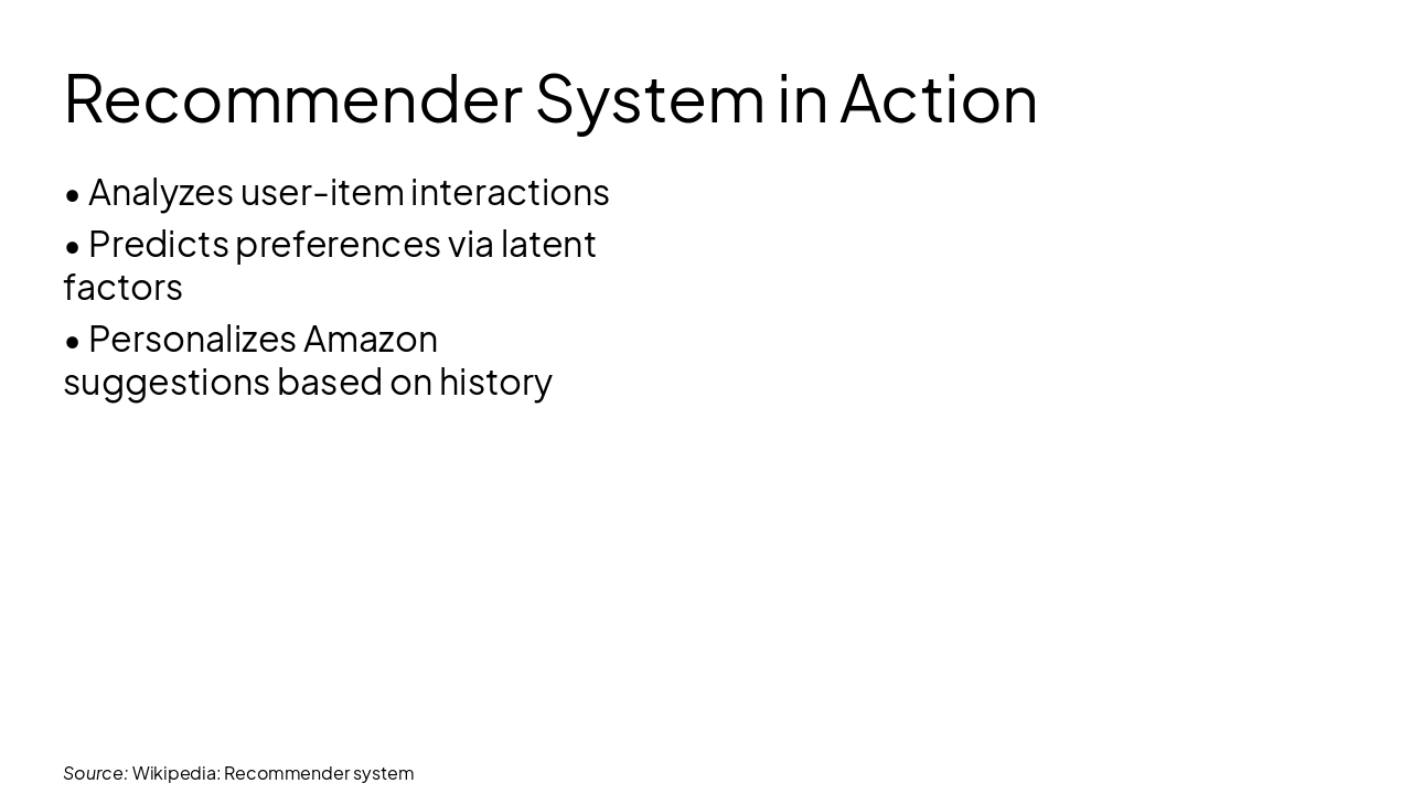 Slide 6 - Recommender System in Action