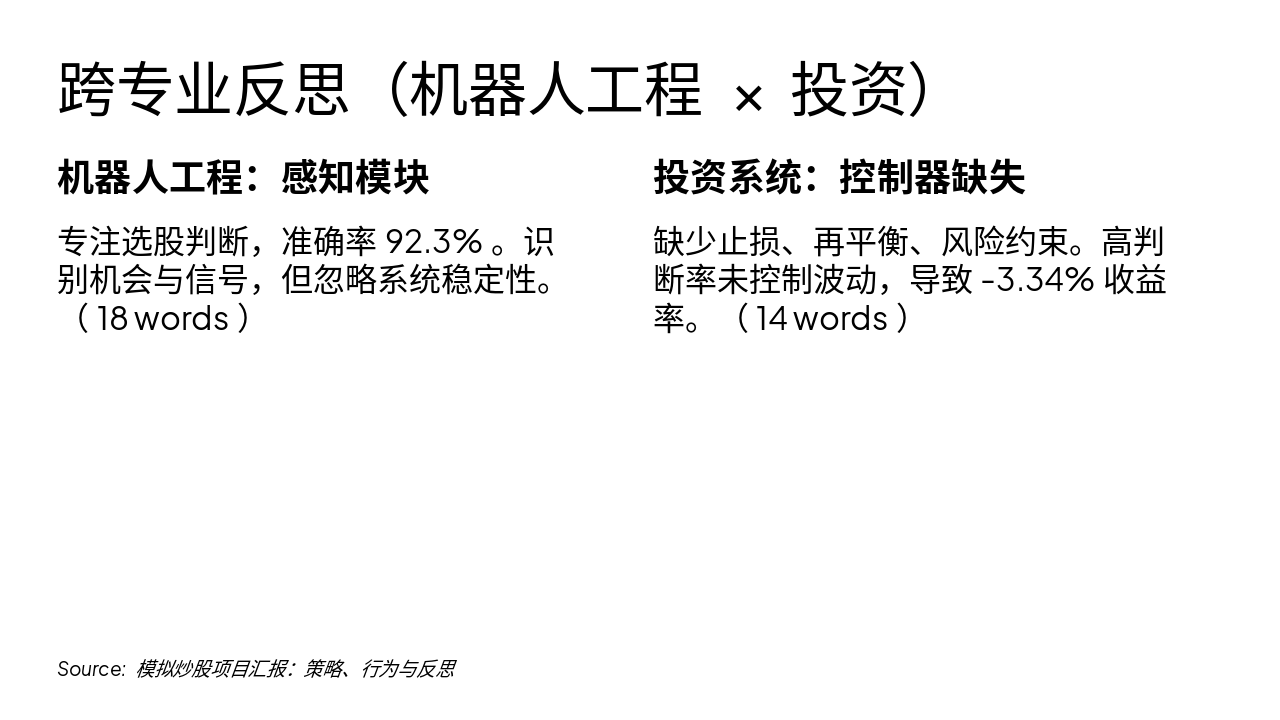 Slide 5 - 跨专业反思(机器人工程 × 投资)